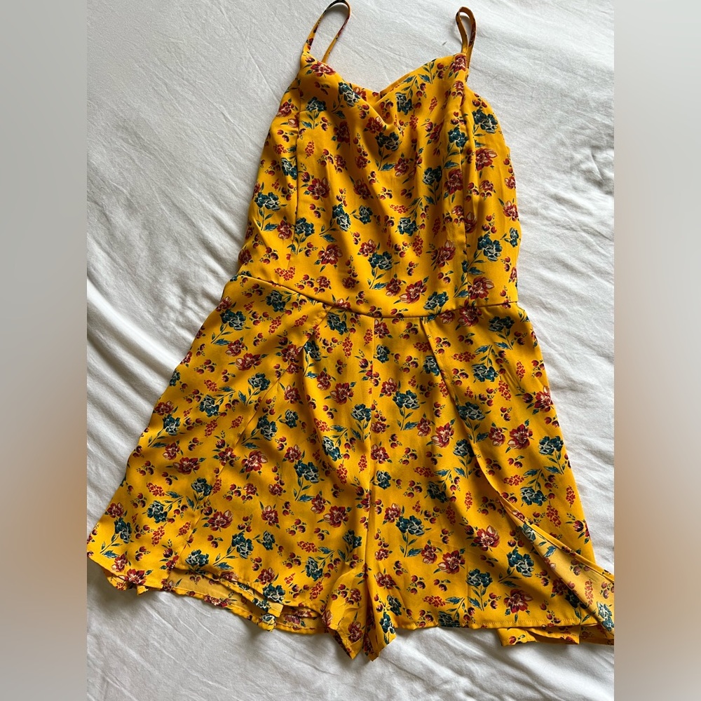 Yellow Floral Romper